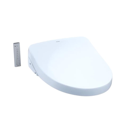 Toto SW3056No.01 Washlet S550e Elongated Bidet Toilet Seat with E-water Plus & Auto Open & Close Contemporary Lid, Cotton White