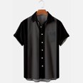 thumbnail image 3 of Chemise Décontractée d'Été pour Homme à Imprimé, Manches Longues, Grande Taille, Chemise Courte Longue à Manches N, Col Rabattu, Grande Chemise Boutonnée, 3 of 6