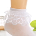 thumbnail image 5 of dmqupv Kids Fuzzy Socks Children's Socks Spring And Fall Lace Lace Girls Socks Dance Breathable Student Short Socks Children's Socks White,Size for 8-11 Years, 5 of 5
