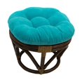 thumbnail image 1 of Coussin Repose-Pieds Rond Uni en Microsuède Capitonné de 18 Po - Bleu Aqua, 1 of 2