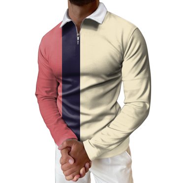 Cathalem Polo Classique pour Homme Design Polo de Golf T-Shirt Polo Décontracté, Rouge G