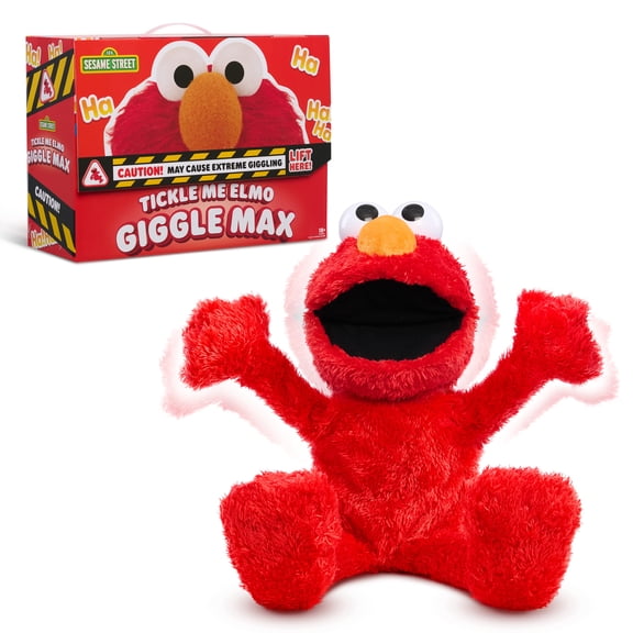 Anglais uniquement-Sesame Street Tickle Me Elmo Giggle Max – Peluche interactive 46 cm