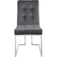 thumbnail image 4 of Meridian Furniture Alexis Velvet Dining Chair in Gray (Set of 2), 4 of 7