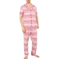 thumbnail image 3 of Matching Family Christmas Pajamas Set Deer Snowflake Print Lapel Neck Button-Front Pajamas Matching Couples,Kids,Adults, 3 of 5