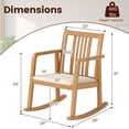 thumbnail image 3 of Costway 1 PCS Rocking Chair with Cushioned Seat, Slatted Back & Curved Armrests for Living Room Natural + Beige, 3 of 10