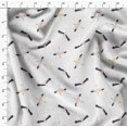 thumbnail image 4 of Soimoi White polyester Crepe Fabric Flying Stork Bird Decor Fabric Printed Yard 52 Inch Wide, 4 of 5