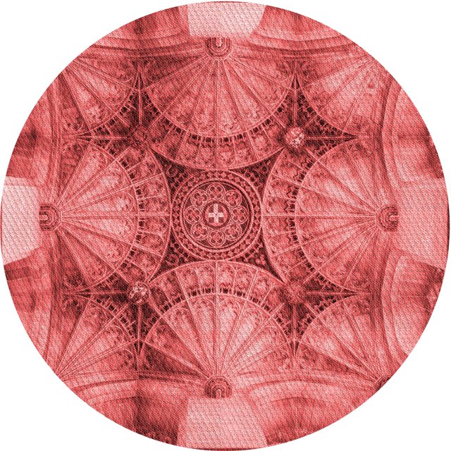 Ahgly Company Tapis Rond Lavable en Machine Intérieur Transitionnel Rouge, 8 Pieds Rond
