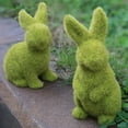 thumbnail image 1 of EYIIYE Décor de Pâques Lapin en Mousse Flocage Artificiel Rabbit Ornement de Jardin, 1 of 1