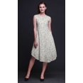 thumbnail image 3 of Bimba Robe Midi Évasée d'Été Décontractée Sans Manches à Imprimé Floral Feuilles Blanches et Jasmin de Nuit pour Femme - Petit, 3 of 6