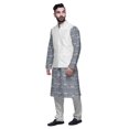 thumbnail image 2 of Atasi Kurta Pyjama pour Homme Veste Col Mandarin Indien Imprimé Ensemble de Tenue Ethnique, 2 of 5