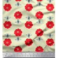 thumbnail image 1 of Soimoi Cotton Voile Fabric Floral & Bee Insects Print Fabric by The Yard 42 Inch Wide, 1 of 3
