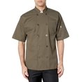 thumbnail image 2 of Uncommon Threads 0415-6501 Extra Small Short Sleeve Chef Coat in Olive, 2 of 4
