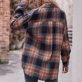 thumbnail image 4 of T-shirts pour Femmes Mode Mode pour Femmes Ample à Carreaux Imprimé Chemise à Col T-Shirt Haut Chemise Manches Hauts pour Femmes Nouvelle Commande T-Shirt Manches 1/2 Hauts pour Femmes, 4 of 7
