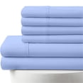 thumbnail image 1 of 6-PC RV King Egyptian 1000-TC Cotton Sheet Set - 18" Deep Pockets with 1 Fitted Sheet, 1 Oversized Flat Sheet 4 Pillowcases - Light Blue, 1 of 7