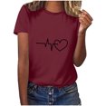 thumbnail image 1 of Diufon Hauts de la Saint-Valentin pour Femmes Tunique Décontractée à Manches Courtes Col Rond Chemisier Imprimé Graphique Mignon Tendance, 1 of 6