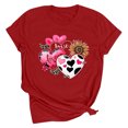 thumbnail image 1 of Meichang T-Shirts de la Saint-Valentin pour Femmes, T-Shirts Graphiques Amusants avec Amour, Hauts pour Femmes à Manches Courtes, Col Rond, T-Shirts de Printemps, 1 of 2