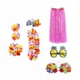 thumbnail image 3 of Tropical hawaiian Skirt Costume Set Glasses Accessory Adjustable Stretchy Womens 80cm, 3 of 8