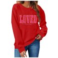 thumbnail image 1 of TIMIFIS Red Valentines Sweatshirts for Women Crewneck Long Sleeve Oversized Pullover Tops Casual Spring Fall Outfits Heart Sweater Shirts - Spring/Summer, 1 of 4