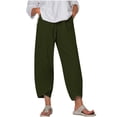 thumbnail image 2 of RXIRUCGD Capris d'Été Confortables et Amples pour Femmes, Couleur Unie, Vert Armée, Taille : TG, 2 of 5