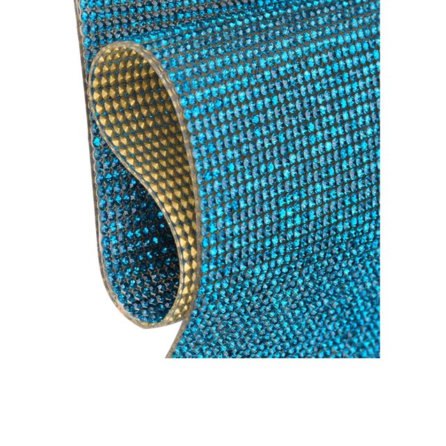 tredstone Crystal Rhinestone Ribbon Clothing Accessories Sticker Convenient Using Present Decoration Sheet with Shine Appearance Exquisite peacock blue 6 hot melt glue