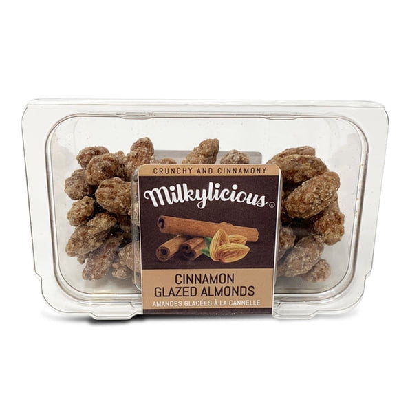 Amandes Grillées à la Main Glacées à la Cannelle / Collation Végétale Délicieuse Sucrée et Croquante / Cadeau Pâtisserie Fêtes en Plein Air / Nutriments Riches 4 oz / Fièrement Fabriqué aux É.-U. par Milkylicious