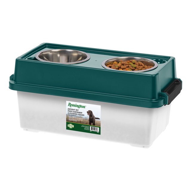 Remington Airtight Pet Food Container and Elevated Feeder, 5.4 kg (12 lb) Capacity