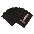 thumbnail image 2 of simhoa 10pcs Handmade Feather Greeting Thank You Cards Wedding Birthday - Pink, 2 of 8
