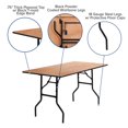thumbnail image 2 of 30'' x 60'' Rectangular Wood Folding Banquet Table with Clear Coated Finished Top, 2 of 9