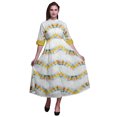 thumbnail image 1 of Bimba Robe Longue Décontractée d'Été Sans Manches à Fente avant Imprimée Teinture sur Nœuds pour Femmes - Medium, 1 of 5