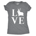 thumbnail image 1 of Womens Love Bunny T Shirt Cute Adorable Easter Sunday Rabbit Tee for Ladies (Dark Heather Grey) - M, 1 of 3