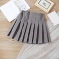 thumbnail image 2 of MIASHUI Jupe Mini Plissée pour Filles Taille Haute Tennis Uniforme Scolaire Jupes, Gris Pâle, 13-14 Ans, 2 of 4