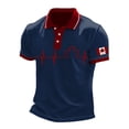 thumbnail image 1 of Adult Mens Polo Shirts Short Sleeve Button Tees Shirts Basic Blue Men's Clothing, 1 of 3