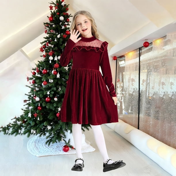 FDDMis Little Girl Christmas Dress 6 Month Baby Girl Clothes Baby Winter Clothes 18 Months Cute Outfits for Girls 10-12 Winter Outfits Ballet Outfit Toddler Thanksgiving Outfit Girl