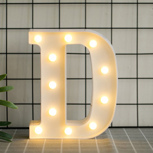LED Marquee Letter Lights Sign, Light Up Alphabet Letter for Home Party Wedding Decoration(D)