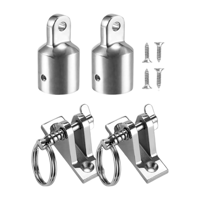 Rongfmy 2 Pcs Charnières de Pont et Quincaillerie de Tête d'Oeil Convient à un Tube de 1 Pouce Pièces de Réparation Robustes pour Bateau VR Acier Inoxydable de Qualité Marine Charnière 60x18mm