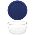 thumbnail image 2 of Pyrex Plat Rond de Rangement 4 Tasses avec Couvercle en Plastique Bleu Foncé, Transparent (Lot de 2 Contenants), 2 of 6