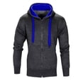 thumbnail image 5 of Sentmoon Fall Clothes Men Oversized Drawstring Hooded Neck Mens Fall Outfits Long Sleeve Color Block Loose with Pockets Stretchy Sweatshirts Winter Stylish for Vacation Dark Gray XXL, 5 of 5