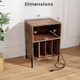 thumbnail image 3 of Gymax Support de Tourne-Disque avec Station de Recharge 5 Compartiments de Rangement Trousses Anti-Basculement, 3 of 10