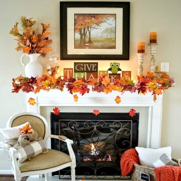 YIMWNYI Artificial Maple Leaf Rattan Decoration, Fall Home Decor, Thanksgiving Wall Decoration, Realistic Maple Leaves, Autumn Indoor Outdoor Decoration, Waterproof and Easy to Clean