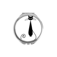 thumbnail image 1 of Miroir Compact Rond Portable de Poche en Verre Contour Art Animalier Chat Noir Amoureux Halloween, 1 of 3