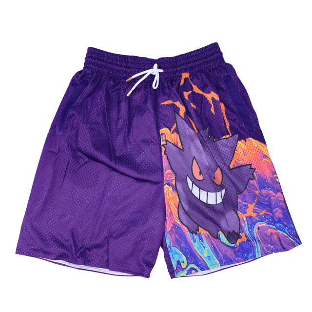 Custom Mens Basketball Shorts Gengar Pokemon Ghost Shorts