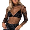 thumbnail image 1 of Women Mesh Top Sexy Sheer T Shirt Transparent Tops, 1 of 5