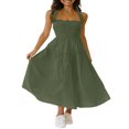thumbnail image 1 of Robe Maxi Plissée d'Été pour Femme, Col Licou, Sans Manches, Robe Soleil, Dos Croisé, Fluide, Maxi Longue, 1 of 6