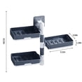 thumbnail image 3 of Wall Mounted Soap Holder | 1-4 Layer Rotatable Soap Storage Box with Self-Adhesive Suction Cups for Bathroom & Kitchen | Gray Plastic Soap Dispenser Organizer, 3 of 8