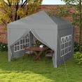 thumbnail image 2 of Outsunny 10'x10' Outdoor Pop Up Party Tent with Carrying Bag Light Grey, 2 of 10