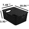 thumbnail image 3 of Plastic Storage Basket, Set of 6 (Black, Gray), 3 of 7