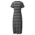 thumbnail image 4 of Tumotour Robe d'Été pour Femmes Robe Imprimée à Fleurs Robe à Manches Courtes Robe de Plage Décontractée Col Rond Longue Robe T-Shirt Voyage Vacances avec Poches, 4 of 4