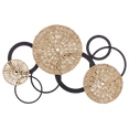 thumbnail image 1 of Bouclair Natural & Black Rattan and Metal Circles Wall Art, 1 of 3