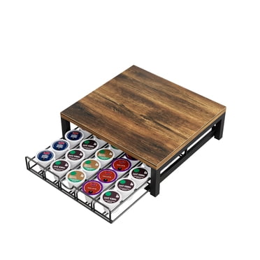 Estbridge Coffee Pod Holder Drawer 1 Tier for K Cup Capsule Pods Storage Organizer Under Coffee Pot Storage Sliding Drawer  Storage Drawer Units