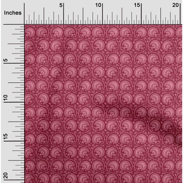 oneOone Cotton Flex Fabric Leaves & Floral Block Printed Fabric 1 Yard 40 Inch Wide